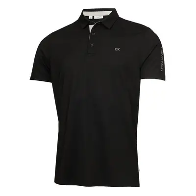 (XL, Black) Calvin Klein Mens Uni Golf Moisture Wicking Breathable Polo Shirt