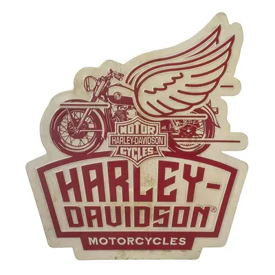 Harley-Davidson Embossed Tin Sign Winged Motorcycle 21.6 x inches