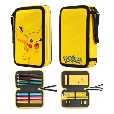 Pencil Case for Boys, Pikachu Filled Pencil Case Stationery Set