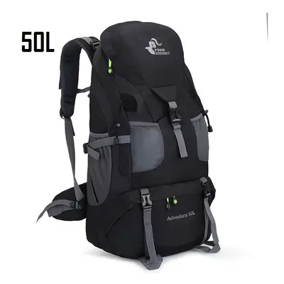 (50L Black) Waterproof Hiking Backpack Woman Outdoor Trekking Camping Bag Army Man Hunting Mount