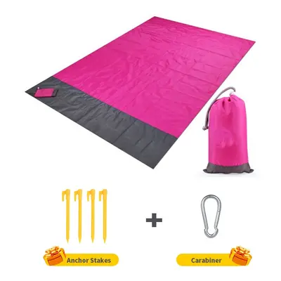 (Red, x 210cm) 2x2.1m Waterproof Pocket Beach Blanket Folding Camping Mat Mattress Portable Ligh