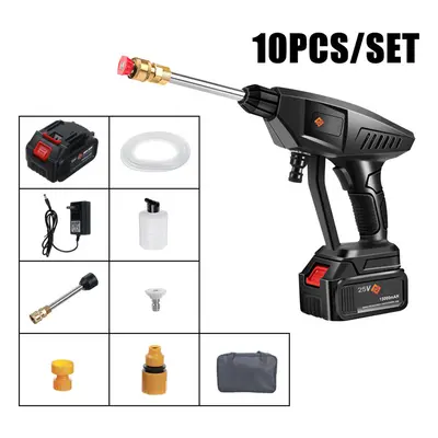 (10PCS Set) 25V 30Bar Cordless High Pressure Car Washer Cleaner for Car Cleaning Wash