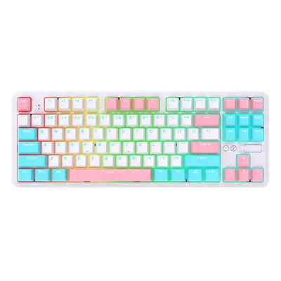 (Blue Switch) Mechanical Gaming Keyboard Keys PBT Keycaps Hot Swappable Triple Mode Type-C Wired