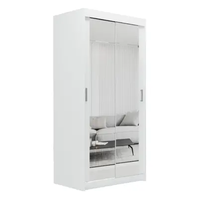 (100cm, White) ELUKS Modern Sliding Door Wardrobe SKY