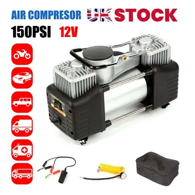 HEAVY DUTY 12V ELECTRIC CAR TYRE INFLATOR 150PSI AIR COMPRESSOR PUMP