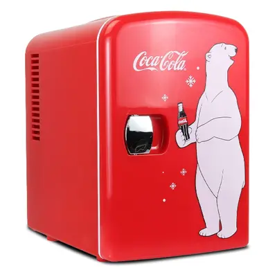 (Red) Coca Cola Mini Fridge Bedroom, Desktop Refrigerator Beverage Mini Fridge