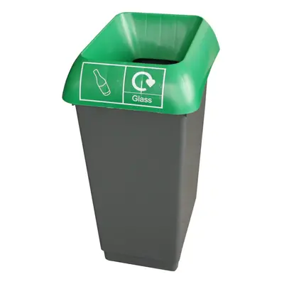 (Green & Glass Logo) Litre Recycling Bin With Coloured Lid