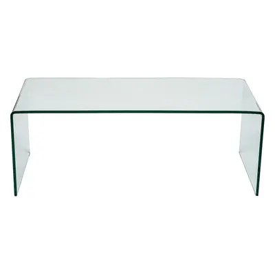 Nova Modern Stylish Curved Clear Tempered Glass Coffee Table