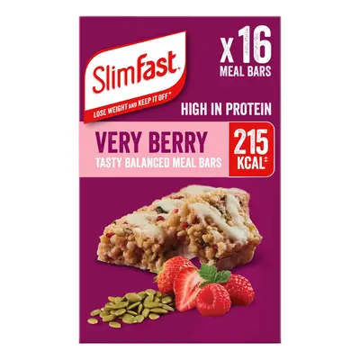 SlimFast Tasty Balanced Meal Bar, Low Calorie Replacement Bars for Weight Loss and Diet, High Pr