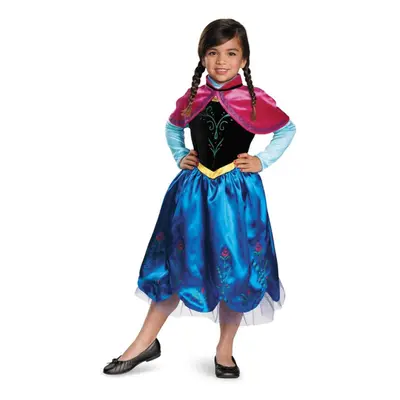 (5-6 Years, Blue/Pink) Frozen Girls Deluxe Anna Costume Set