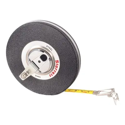 Starrett Closed Reel Long Line Tape with Nylon Rollers Rewind Mechanism and Folding Hook Ring - 