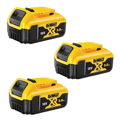 3 x Dewalt DCB184 5.0ah 18v XR Lithium Ion Li-Ion Battery - LED Charge Indicator