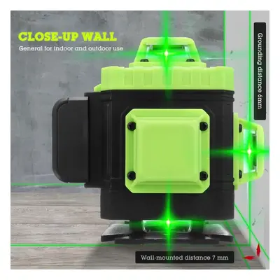 (16 Lines) 4d 16/12/8 Line Horizontal Vertical Cross Green Light Laser Level Self-leveling Measu