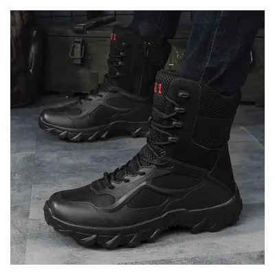 (black, 40) Tuinanle Men&apos;s Boots Desert Military Boots Ankle Outdoor Work Boots Male Non Sl