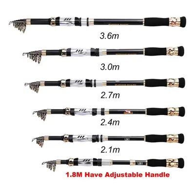 (2.7M) Fishing Rods 24-ton Ultra Lightweight Telescopic Fishing Poles Stainless Steel Guides