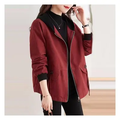 (as the picture, 4XL) Trendy European Style Windbreaker For Spring With Hooded Coat