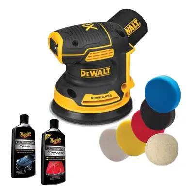 Dewalt DCW210N Cordless Brushless 18v XR Orbital Sander 125mm Polish & Pads x6