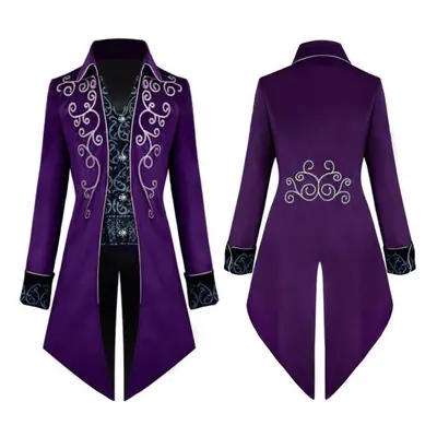 (purple, XL) European And American Fashion New Style Halloween Cosplay Costume Tuxedo Medieval R