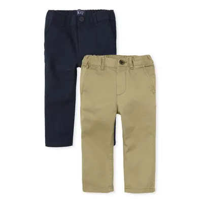 The Children's Place baby boys And Toddler Stretch Skinny Chino Pants Flax/New Navy Pack Months 