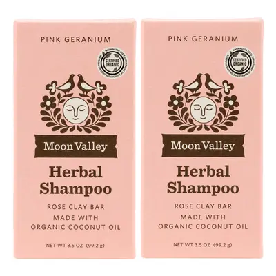 Moon Valley Organics HERBAL SHAMPOO BAR PINK GERANIUM 2PACK