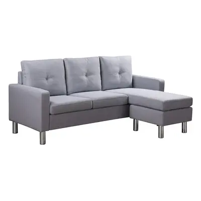 Elm Fabric Sofa with Matching Foot Stool in Grey