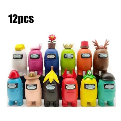 (2 Generation 12PCS/Set) 7/12 PCS/Set Among Us Action Figures Collection PVC Dolls Game Toys Kid