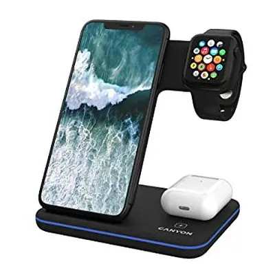 CANYON in Wireless Charger Compatible with iPhone, Smart Watch, Airpods, Fast Quick Charge Stati