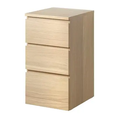 Ikea MALM Chest of drawers, white stained oak veneer 40x78 cm