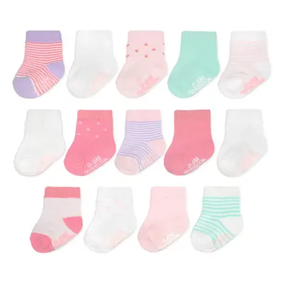 Fruit of the Loom Baby 14-Pack Grow & Fit Flex Zones Cotton Stretch Socks - Unisex Girls Boys Mo