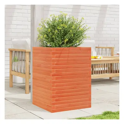 vidaXL Garden Planter Wax Brown 50x50x68.5 cm Solid Wood Pine