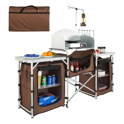 Vevor DFBKYDCFHSBZD00R7V0 Camping Kitchen Table, Brown