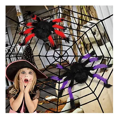 balnore Spider Web Halloween Decoration, Haunted House Prop Spider Scary Decoration, Halloween O