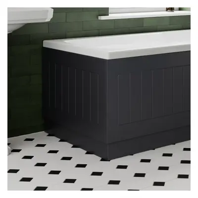 (Black, 700mm End Panel) Tongue & Groove MDF Bathroom Bath Panels & Plinth