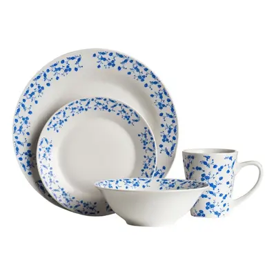 Avie 12Pc Casablanca Dinner Set, Blue & White