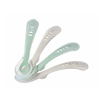 BÃABA - Silicone Spoon for Baby and Children - Set of - Stage - Soft - Rounded tip - Ergonomic 