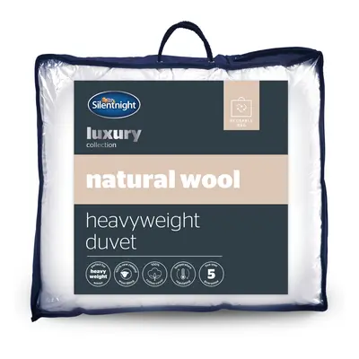 (King, Heavyweight) Silentnight Natural Wool Duvet Temperature Regulating Cotton Cover