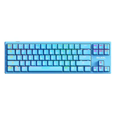 (Blue) Mechanical Gaming Keyboard Keys Hot-Swappable Blue Switch RGB Backlit Detachable Type-C W