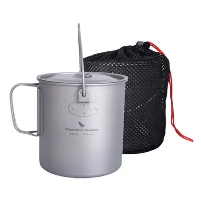 (Ti3039D 750ml) Titanium Mug Camping Pot Water Cup Lightweight Cookware Picnic Drinkware Tablewa