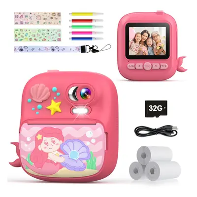 TIATUA Kids Camera Instant Print, 2.4?? Instant Print Camera Toy for Year Old, 1080P HD Digital 