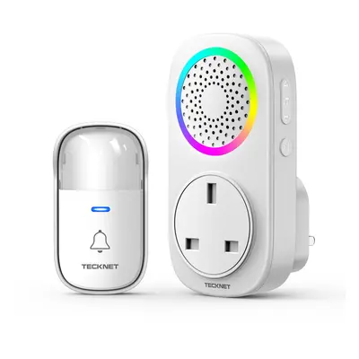 Wireless Doorbell, Self Powered Door Bell IP65 Waterproof, Plug Through Doorbell Chime Kits with