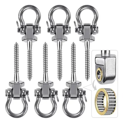 (6 Pack, Silver-12.7cm-6pcs) Heavy Duty Swing Hanger with Bearings - Set of Stainless Steel Scre