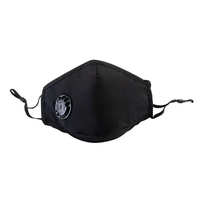 (Black) Mouth Cover with Filters Dustproof Respirator Breathing Valve Washable Reusable Stop Fog