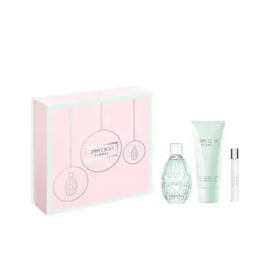 Jimmy Choo Floral Pcs Set: 3.4 Edt Sp + 7.5 Ml Edt Sp + 3.3 Body Lotion