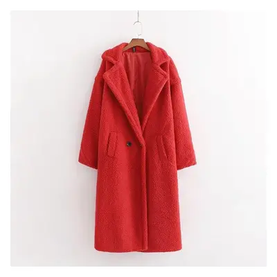 (cardinal, M) Autumn Winter Women Coat Stylish Female Thick Warm Cashmere Jacket Casual Streetwe