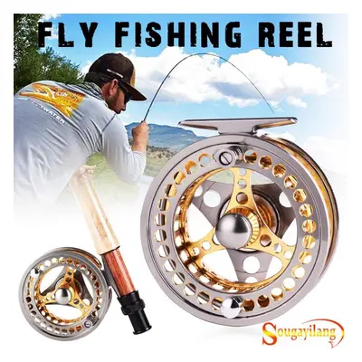 (gold,silver, 7-8) Fly Fishing Reel Portable Mini Fishing Gear Accessories Sea Fishing Travel Gi