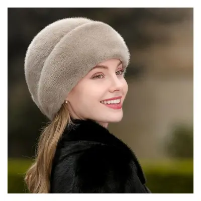 (as the picture, XLï¼more than 60cmï¼) Mink Hats Elegant Ladies Hats Whole Mink Fur Hats Real 