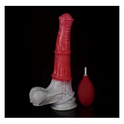 (as the picture, with bulb M4) Faak Long Squirting Horse Dildo With Sucker Silicone Ejaculation 