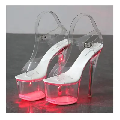 (red, 36) Heels Nightclub High Heels Shoes Luminous Sandals Shoes Catwalk Pole Dancing Crystal S