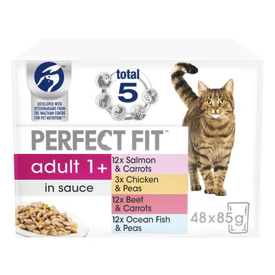 PERFECT FIT Cat Pouches Adult 1+ Mixed 12x85g (Pack Of 4)