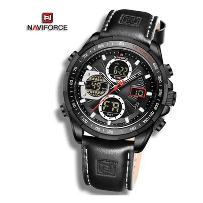 (Black And White, 260mm) Naviforce NF9197L Doul Display Men&apos;s Watches Quartz Waterproof LED